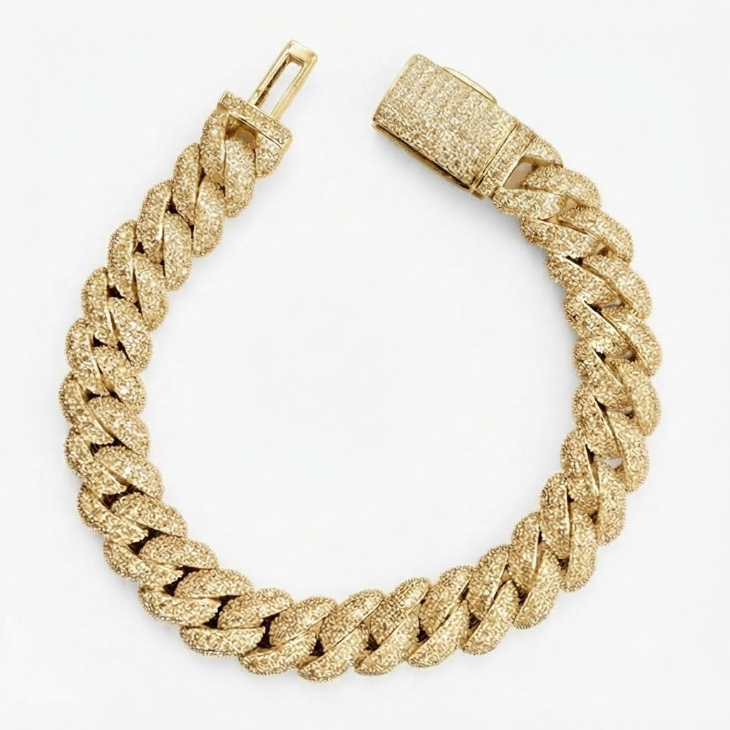 Moissanite Diamond Miami Cuban Link Bracelet for Men's