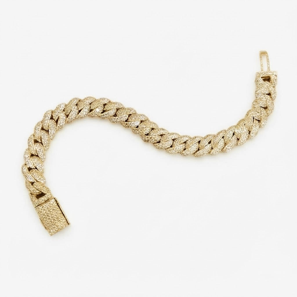 Moissanite Diamond Miami Cuban Link Bracelet for Men's