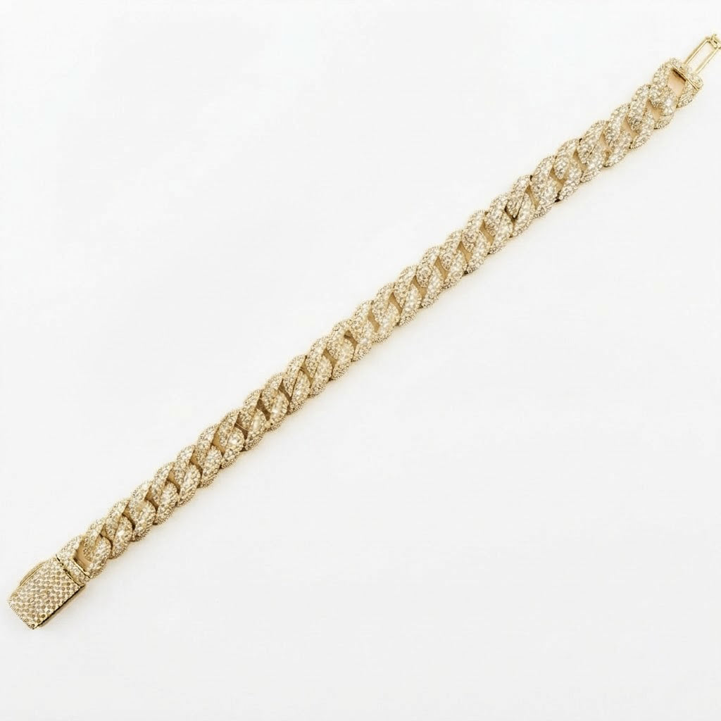 Moissanite Diamond Miami Cuban Link Bracelet for Men's
