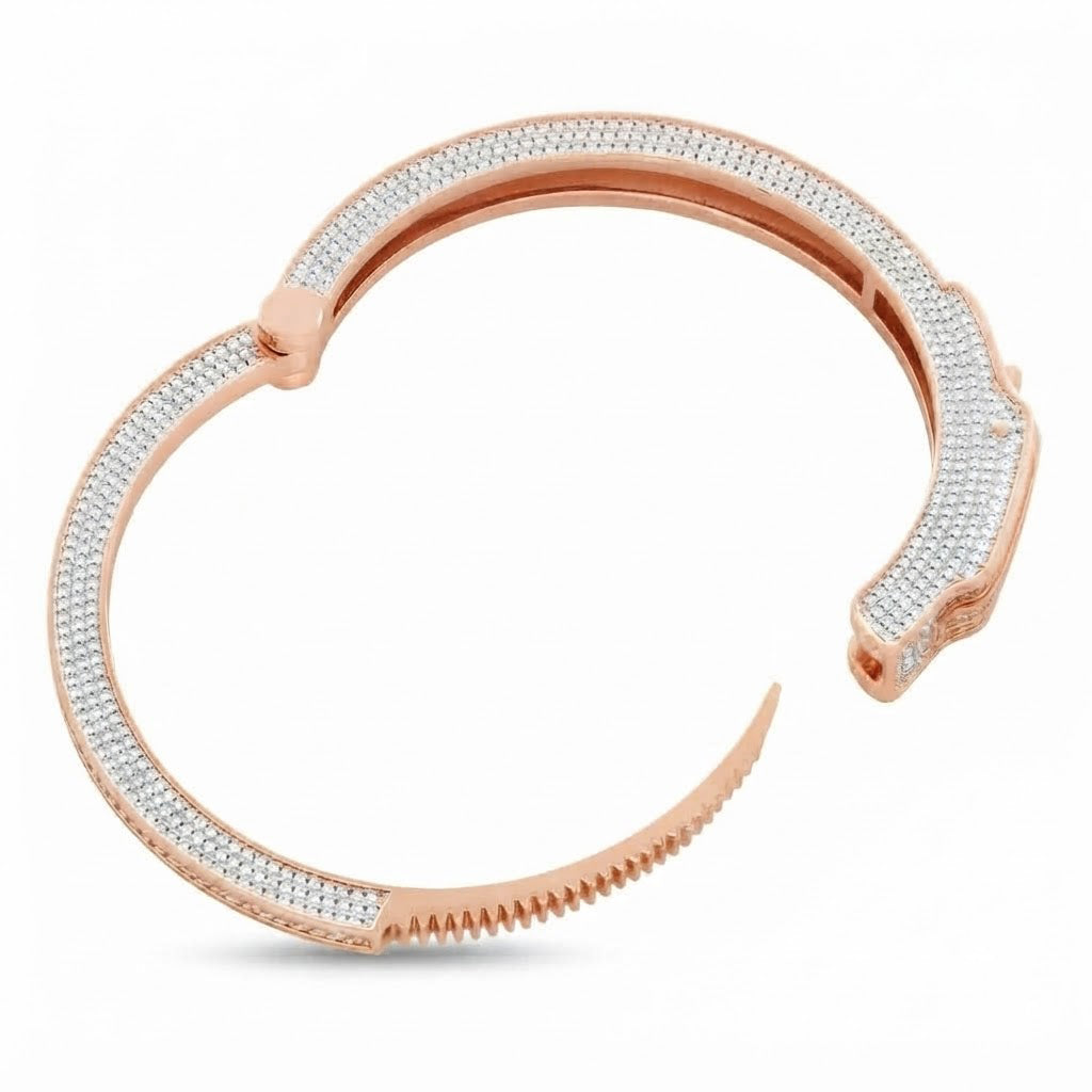 Moissanite Open Cuff Bangle Bracelet with Rectangular Centerpiece for Men's