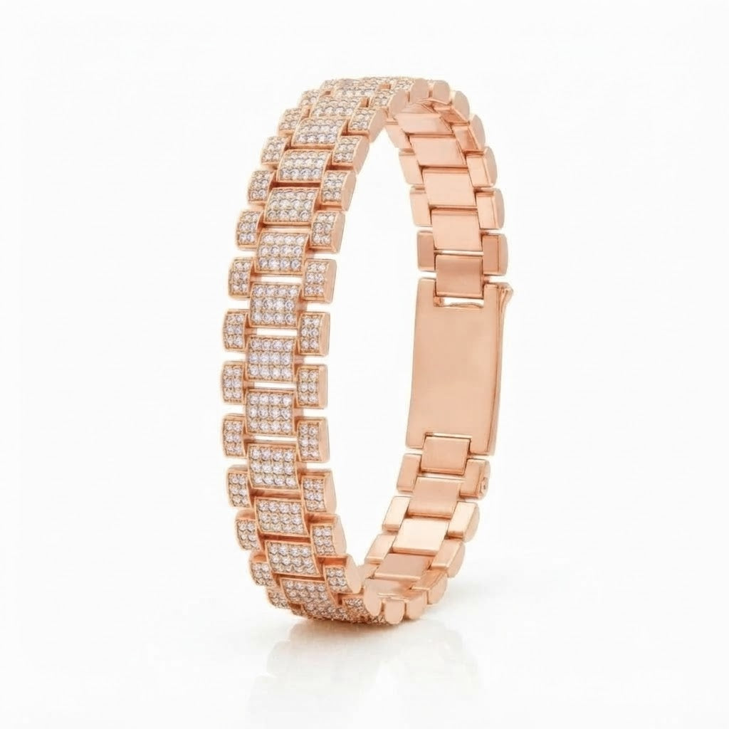 Moissanite Rectangular Bar Link Bracelet for Men's