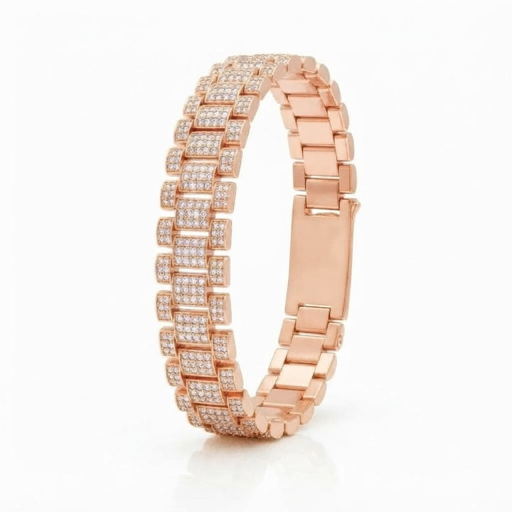 Moissanite Rectangular Bar Link Bracelet for Men's