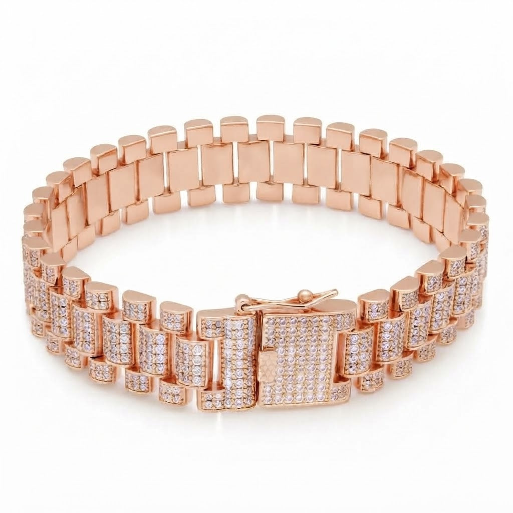 Moissanite Rectangular Bar Link Bracelet for Men's