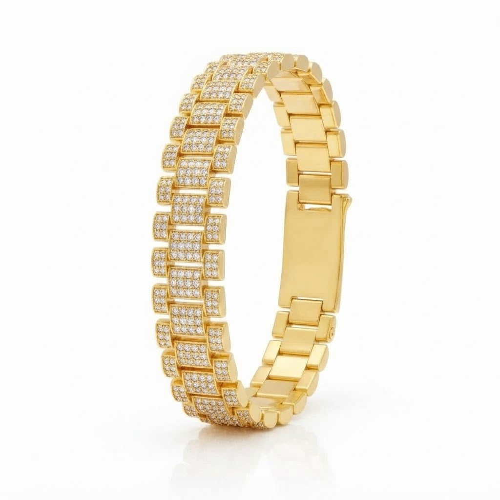 Moissanite Rectangular Bar Link Bracelet for Men's