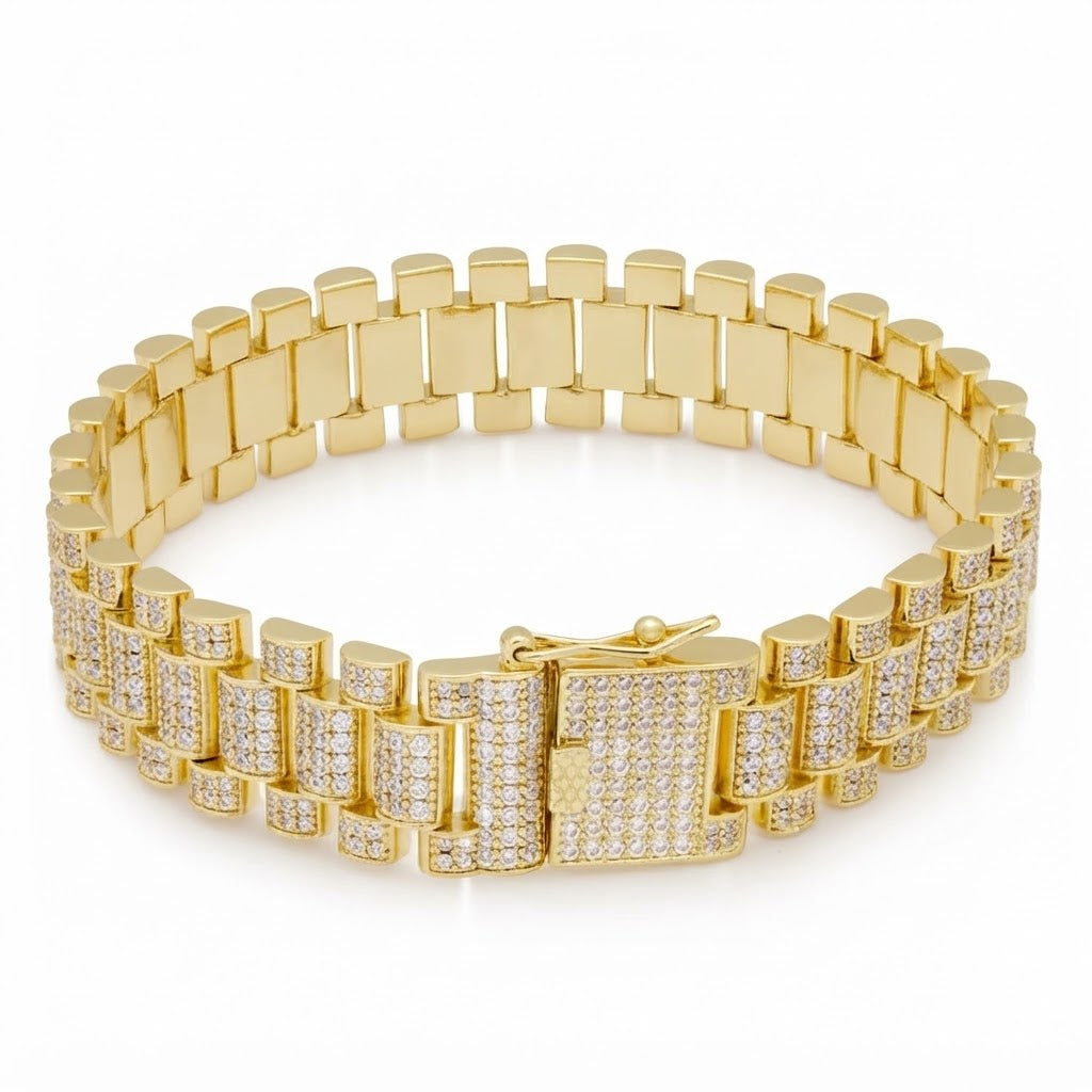 Moissanite Rectangular Bar Link Bracelet for Men's