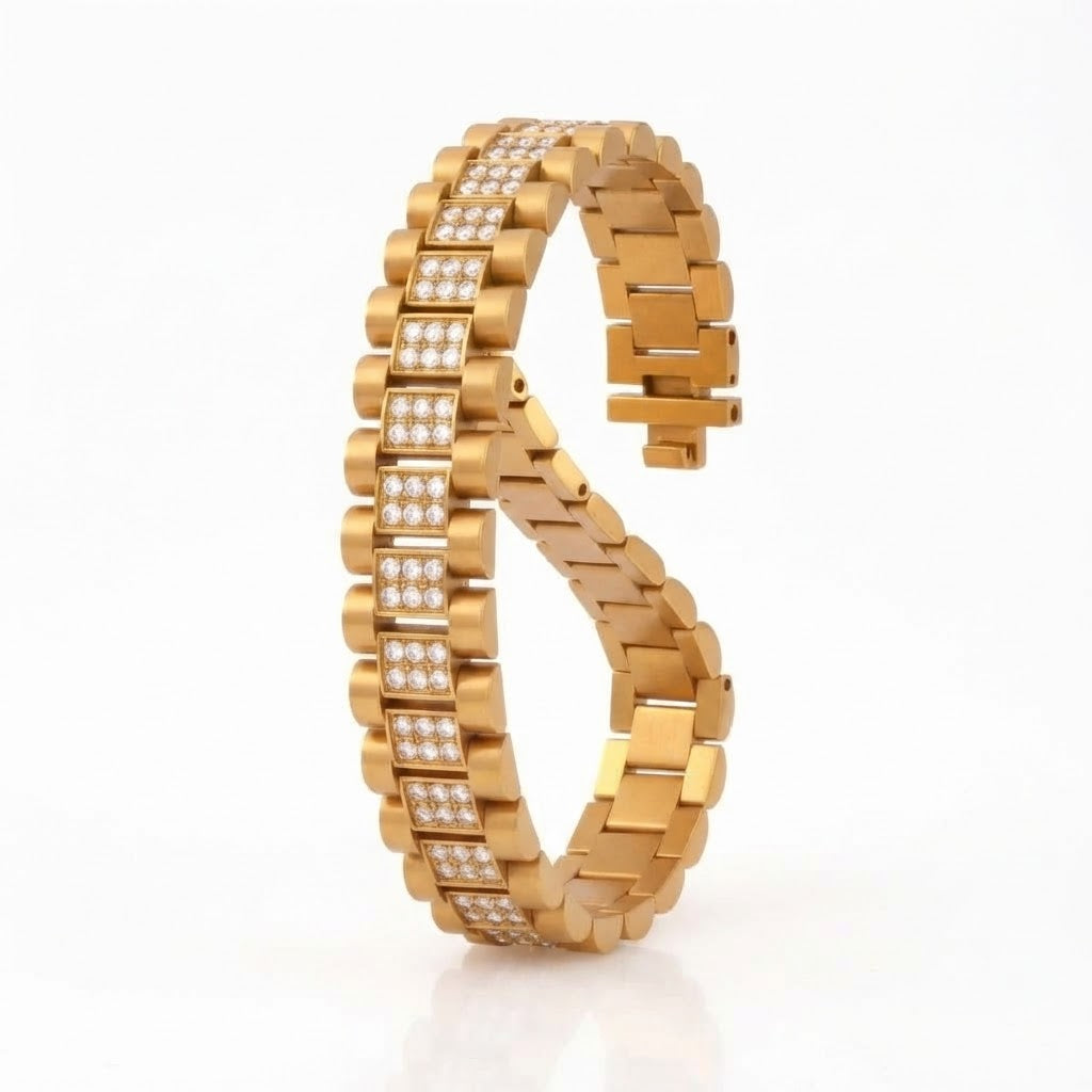 Pave Moissanite Rectangular Link Bracelet for Men's