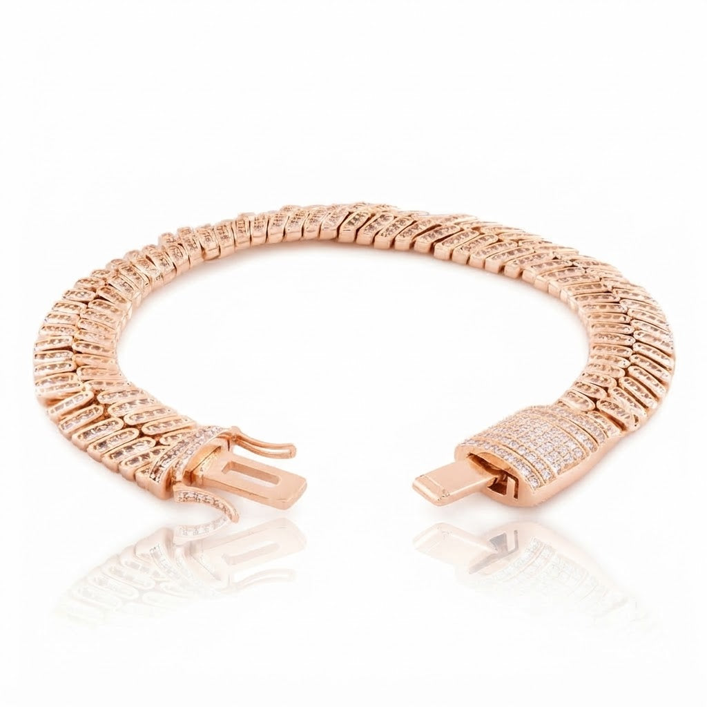 12mm Iced Herringbone Bracelet