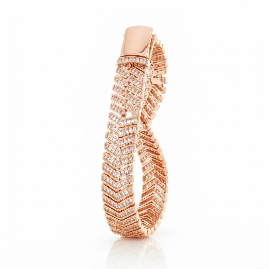 12mm Iced Herringbone Bracelet