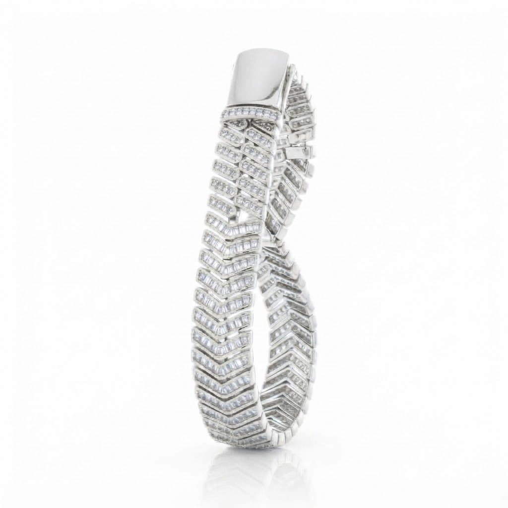 12mm Iced Herringbone Bracelet
