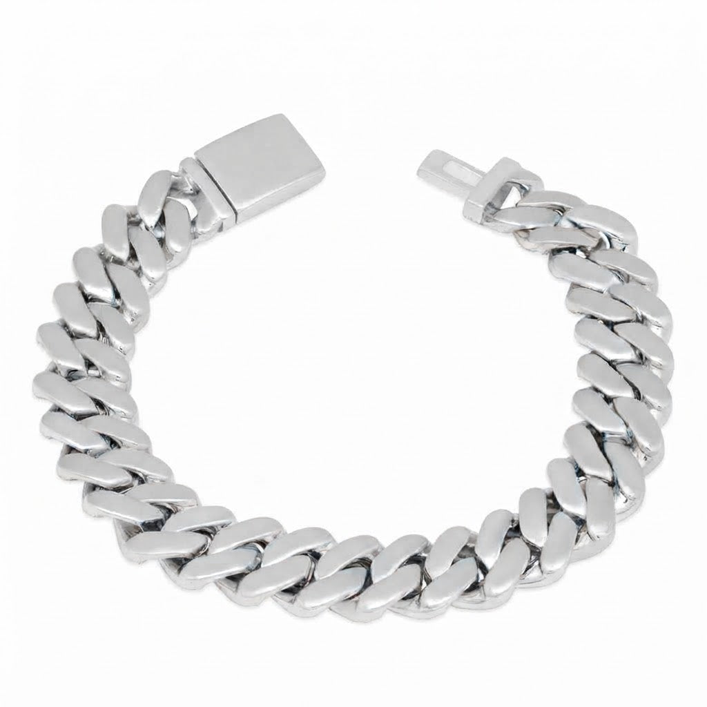 Two-Tone Pave Cuban Link Moissanite Bracelet