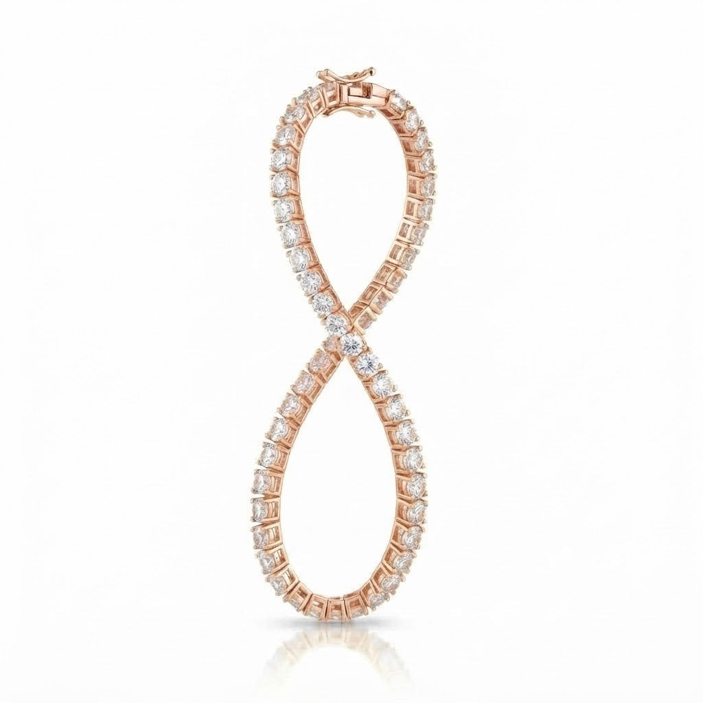 Round Cut Moissanite Tennis Bracelet with Prong Set Links for Men