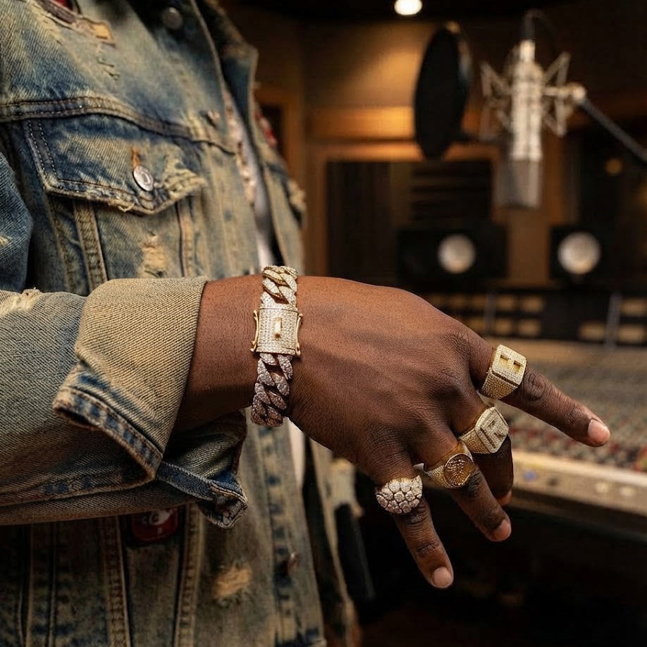 8MM Moissanite Spiked Cuban Link Bracelet with Box Clasp