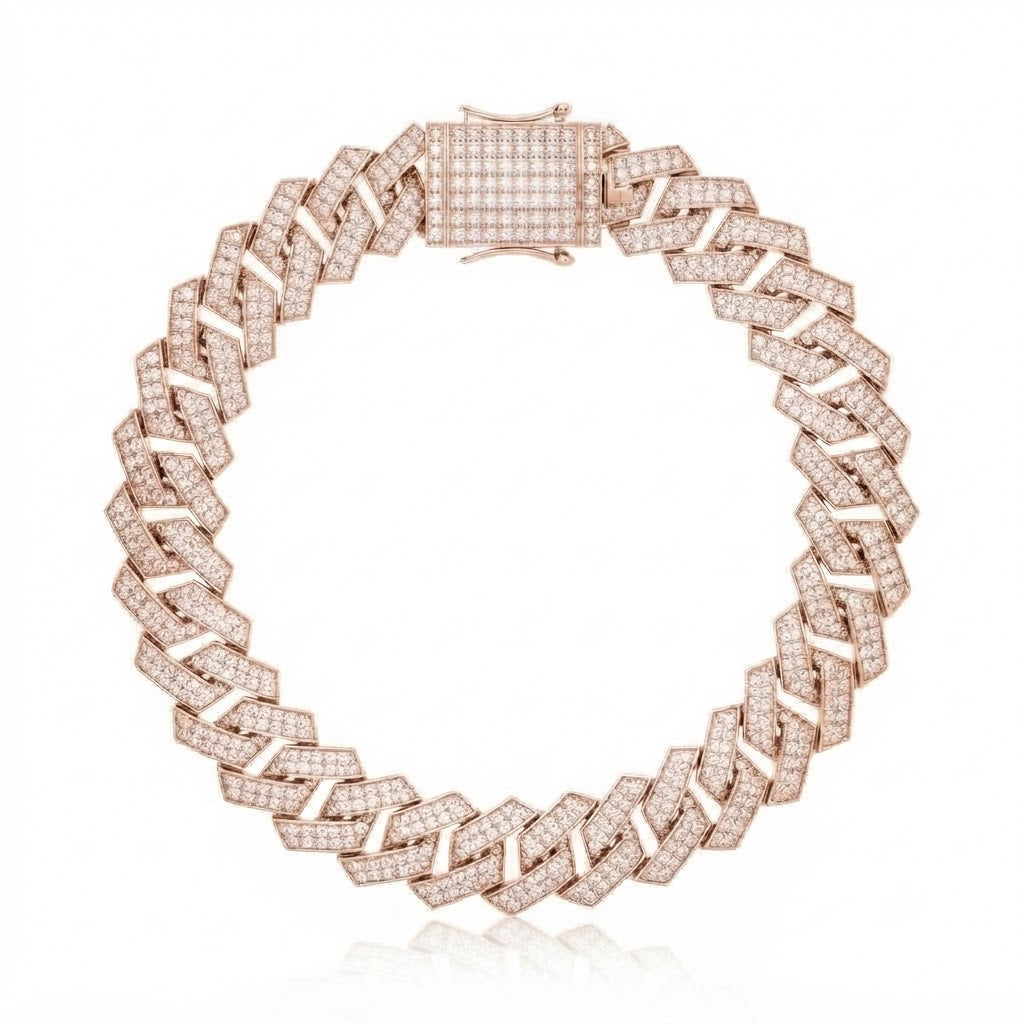 10mm Full Pave Moissanite Diamond Cuban Link Bracelet