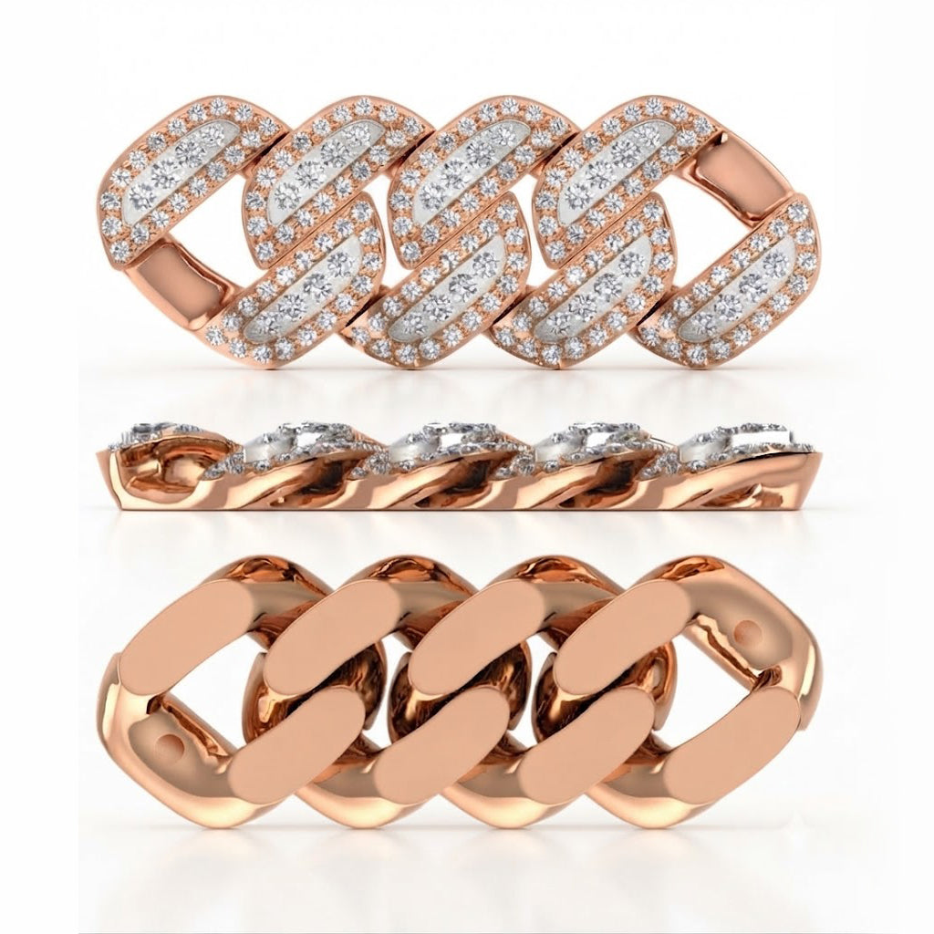 10mm Full Pave Moissanite Round Diamond Cuban Link Bracelet