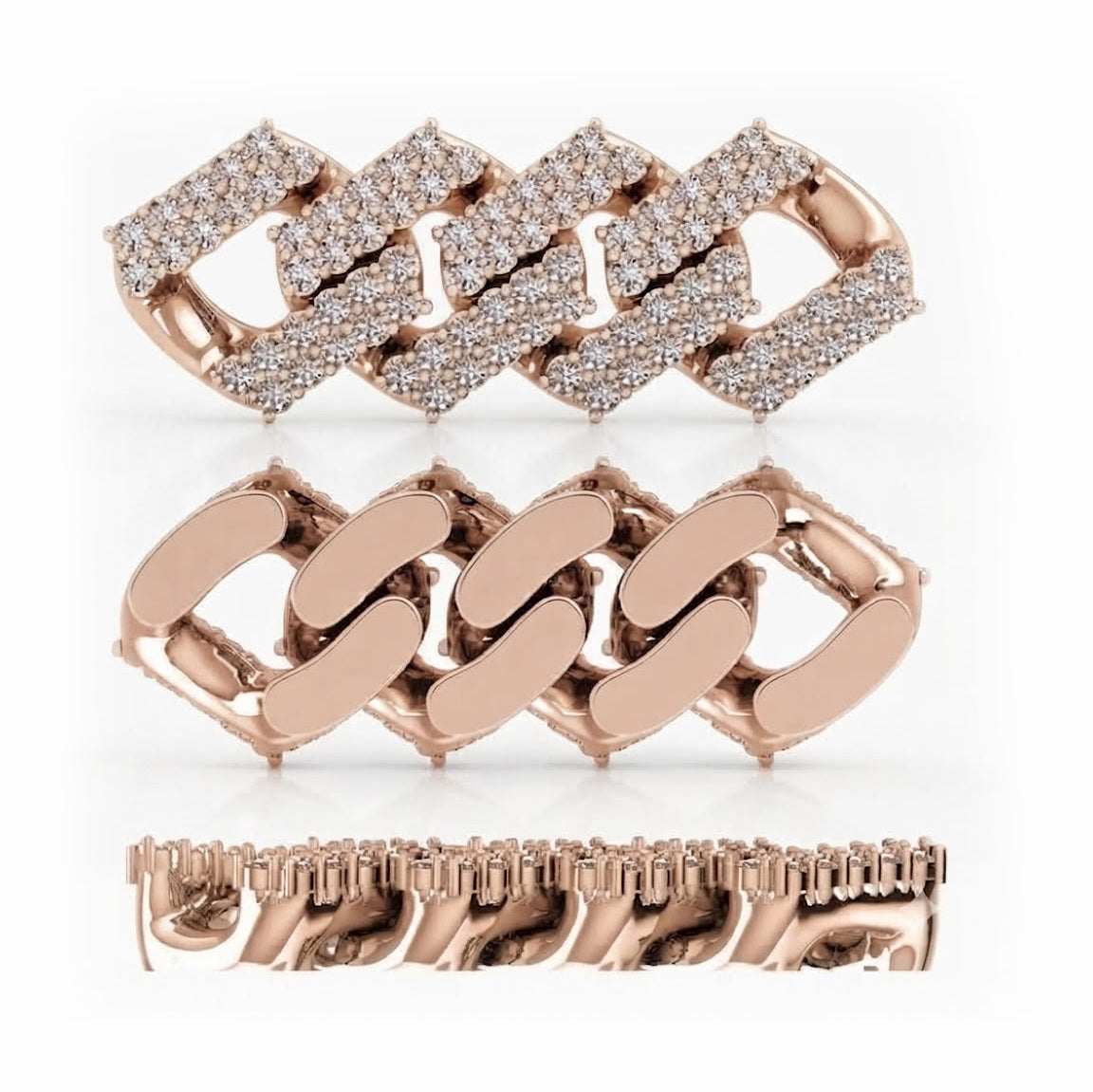 12mm Full Pave Moissanite Cuban Link Bracelet with Pave Box Clasp