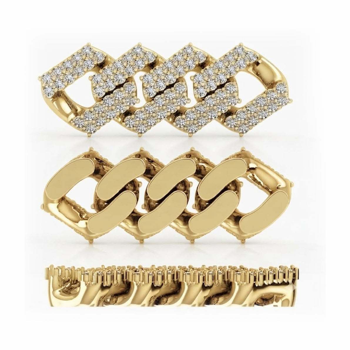 12mm Full Pave Moissanite Cuban Link Bracelet with Pave Box Clasp