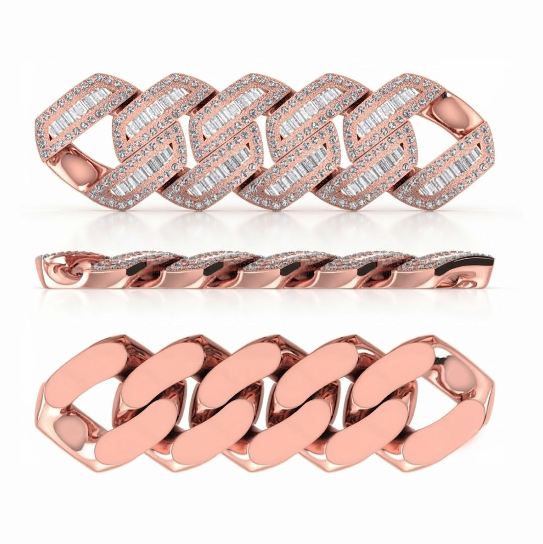18MM Pave Moissanite Baguette Diamond Miami Cuban Link Bracelet