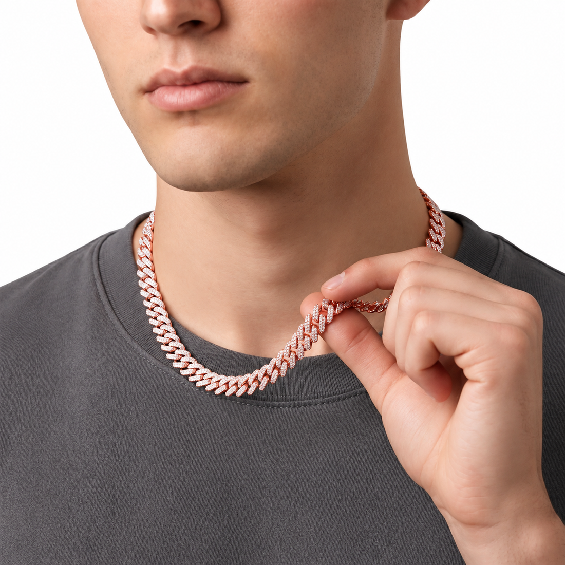 8MM Moissanite Cuban Link Chain for Men's