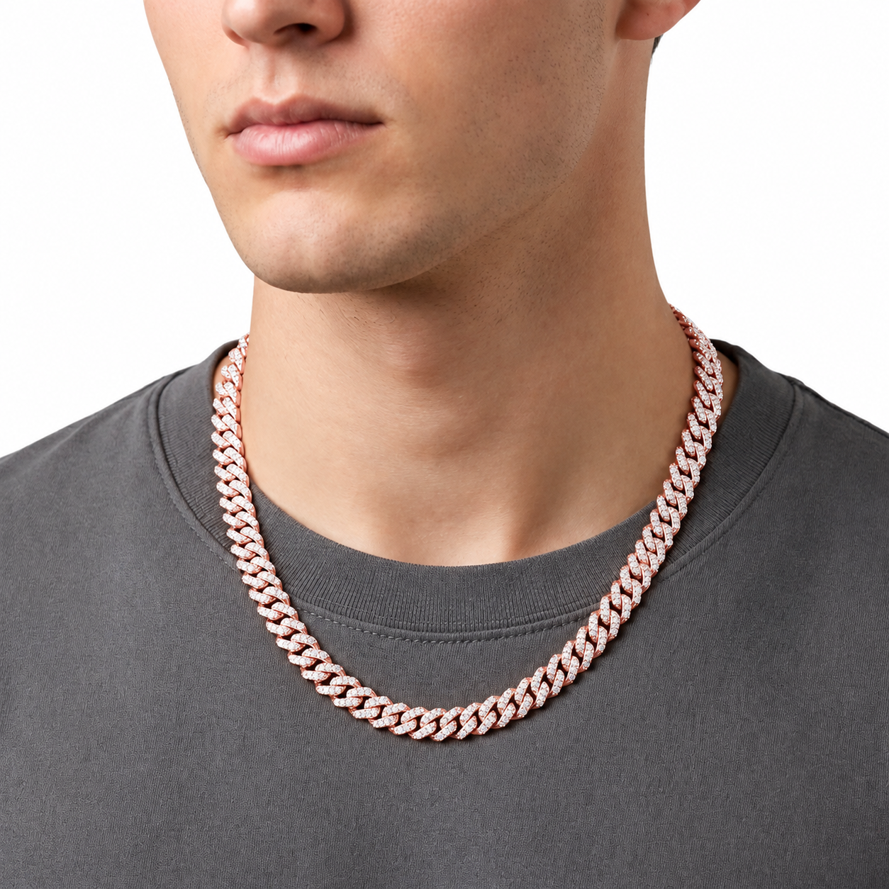 8MM Moissanite Cuban Link Chain for Men's
