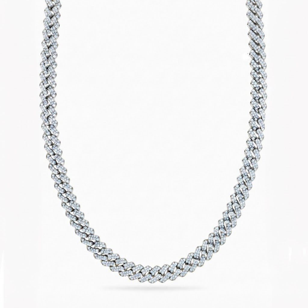 8MM Moissanite Cuban Link Chain for Men's
