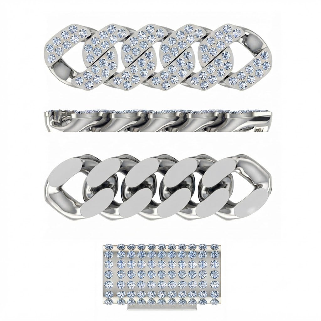 8MM Moissanite Cuban Link Chain for Men's