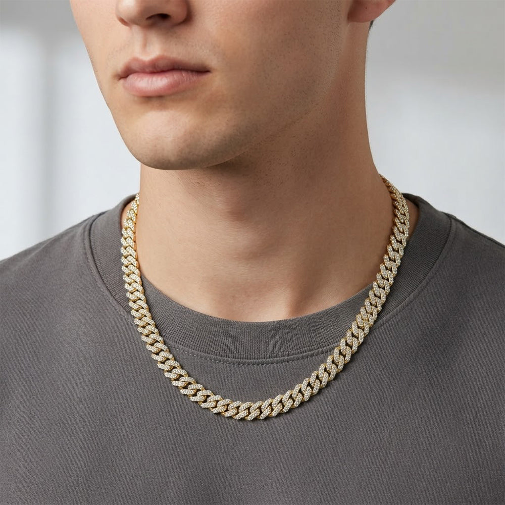 8MM Moissanite Cuban Link Chain for Men's