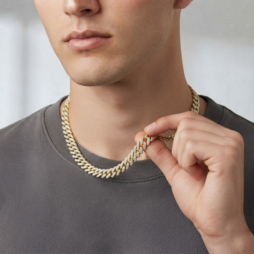8MM Moissanite Cuban Link Chain for Men's