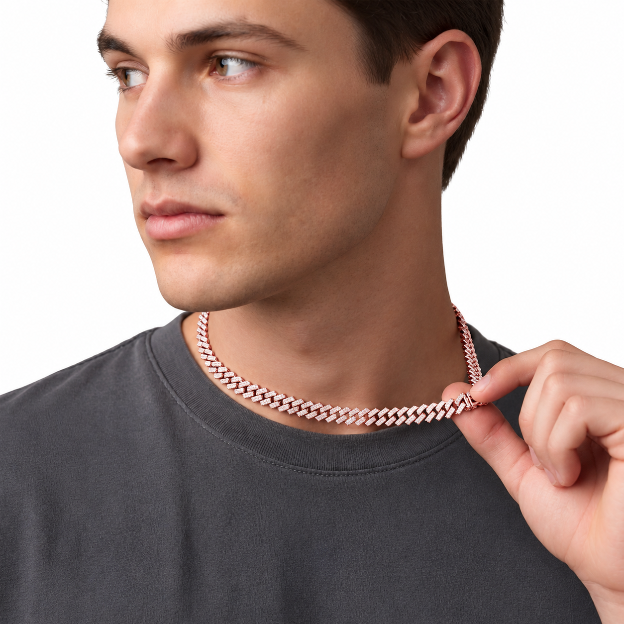 Moissanite Cuban Link Chain in 8MM