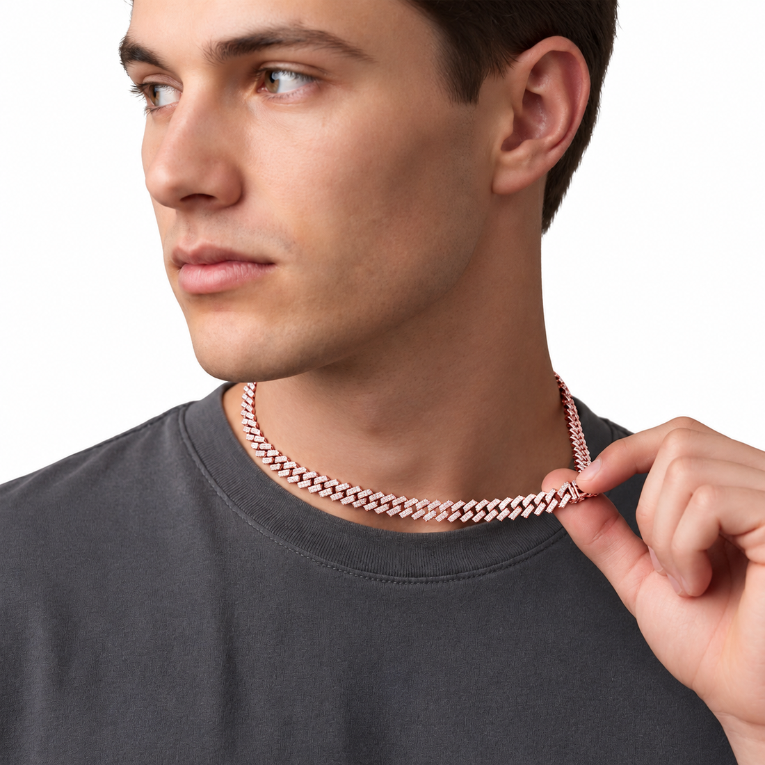 Moissanite Cuban Link Chain in 8MM