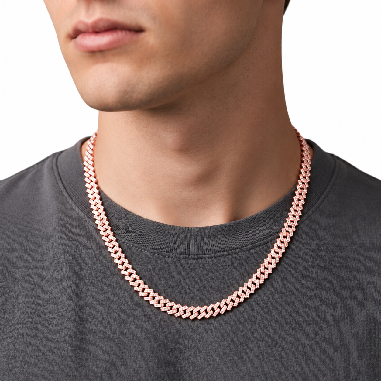 Moissanite Cuban Link Chain in 8MM