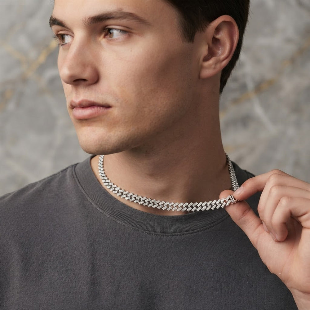 Moissanite Cuban Link Chain in 8MM