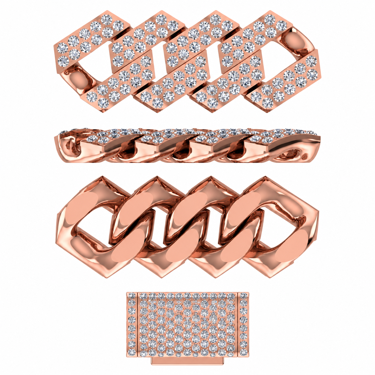 8.5mm Diamond Cuban Link Chain Necklace – Silver