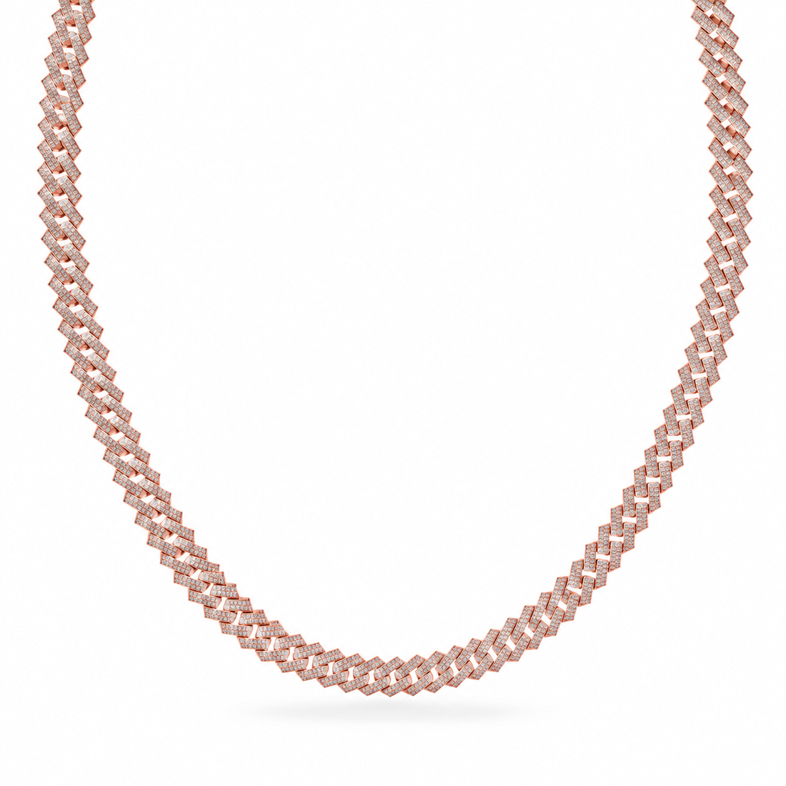 8.5mm Diamond Cuban Link Chain Necklace – Silver