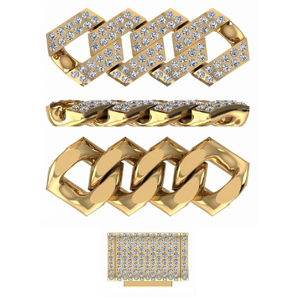 8.5mm Diamond Cuban Link Chain Necklace – Silver