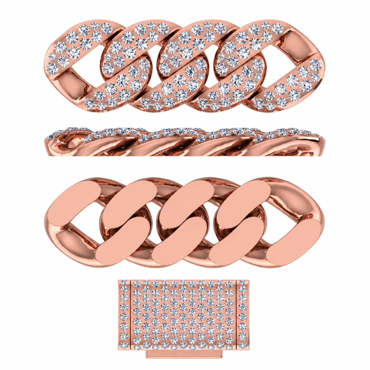 8mm Moissanite Diamond Cuban Link Chain