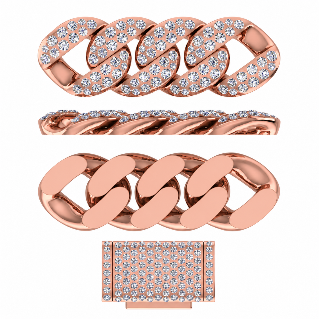 8mm Moissanite Diamond Cuban Link Chain