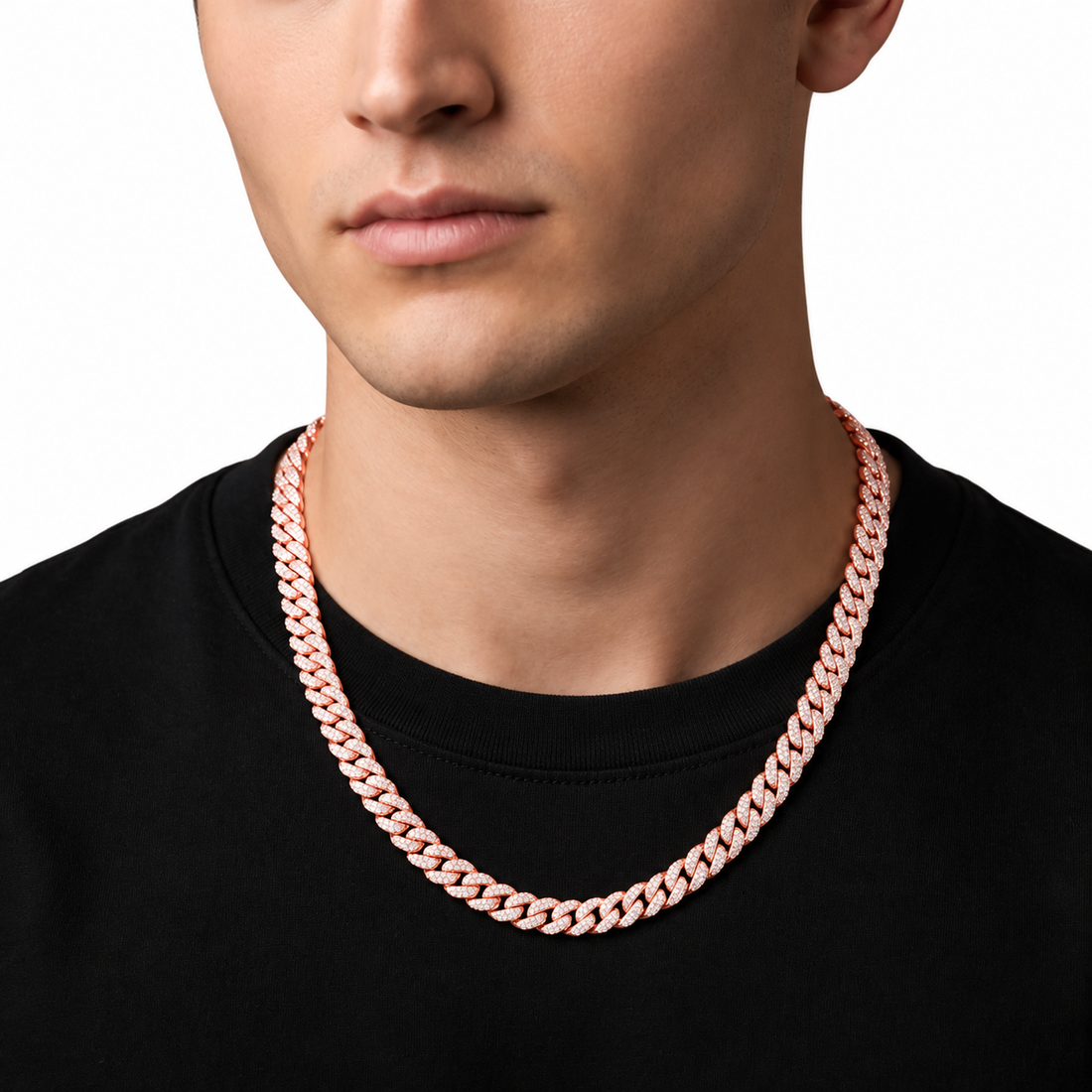 8mm Moissanite Diamond Cuban Link Chain