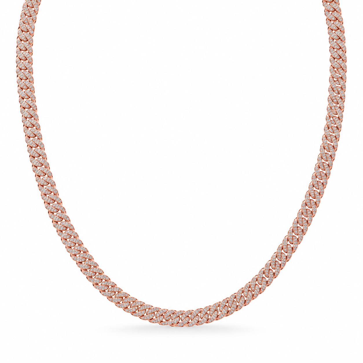 8mm Moissanite Diamond Cuban Link Chain