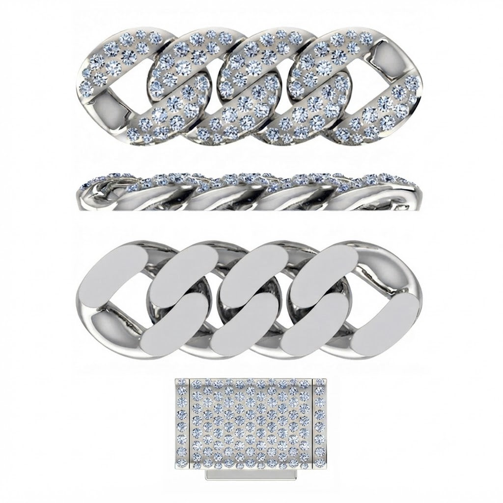 8mm Moissanite Diamond Cuban Link Chain