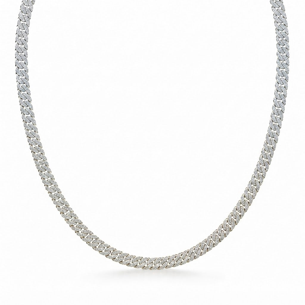 8mm Moissanite Diamond Cuban Link Chain