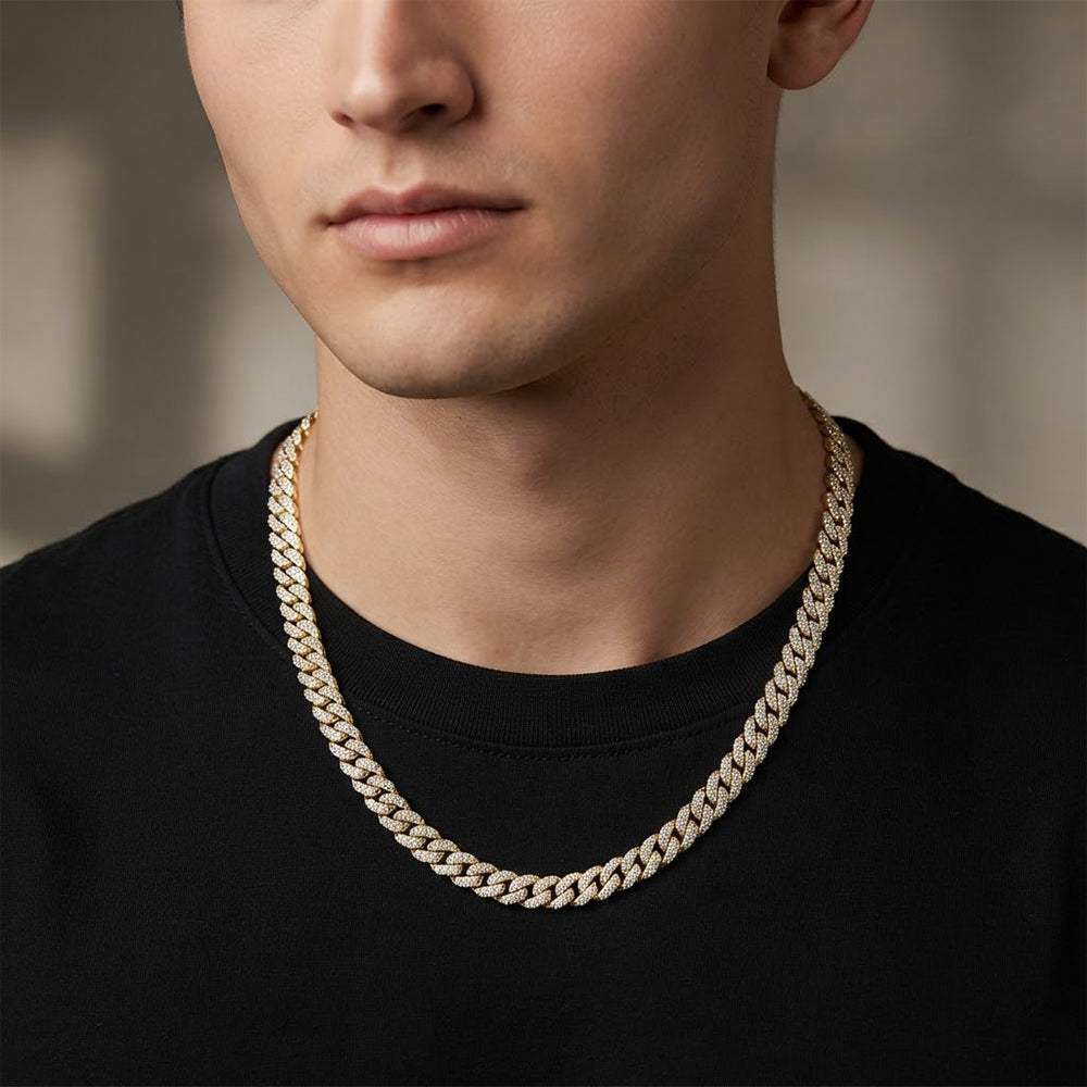 8mm Moissanite Diamond Cuban Link Chain