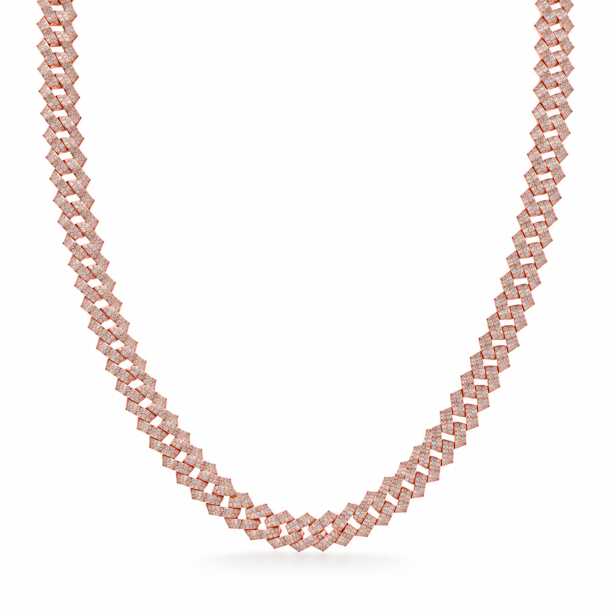 8mm Moissanite Diamond Fully Iced Square Cuban Link Chain