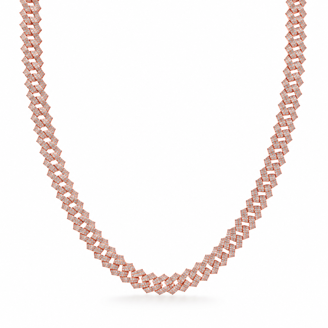 8mm Moissanite Diamond Fully Iced Square Cuban Link Chain