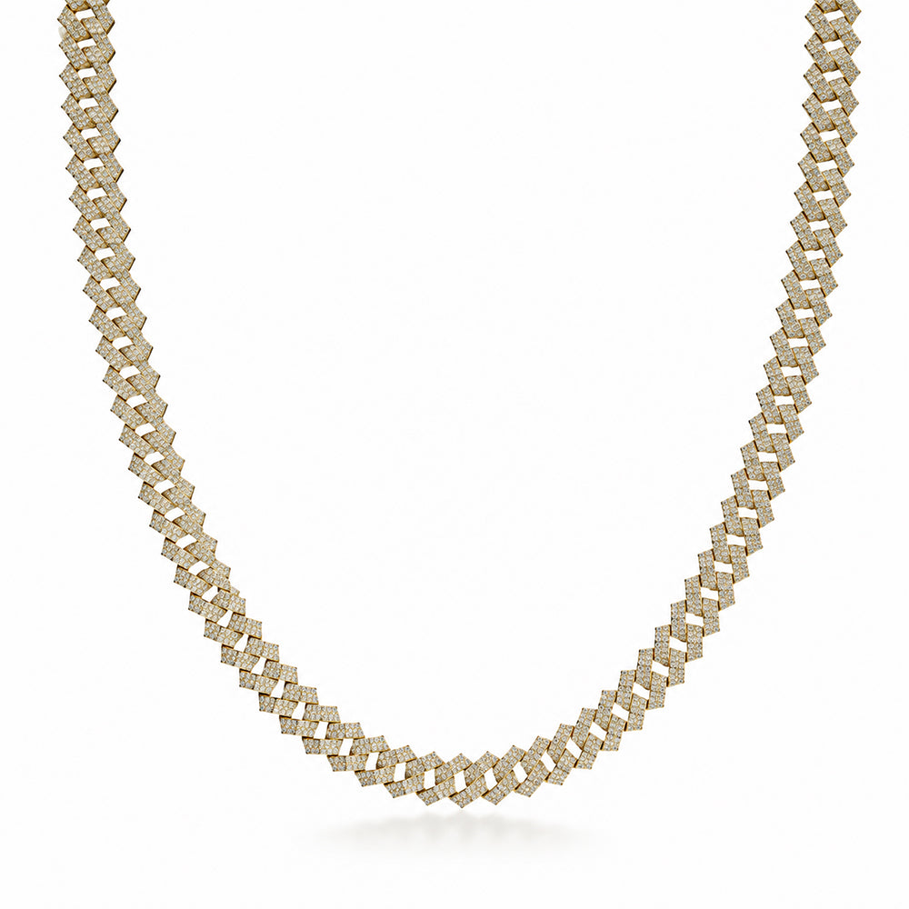 8mm Moissanite Diamond Fully Iced Square Cuban Link Chain