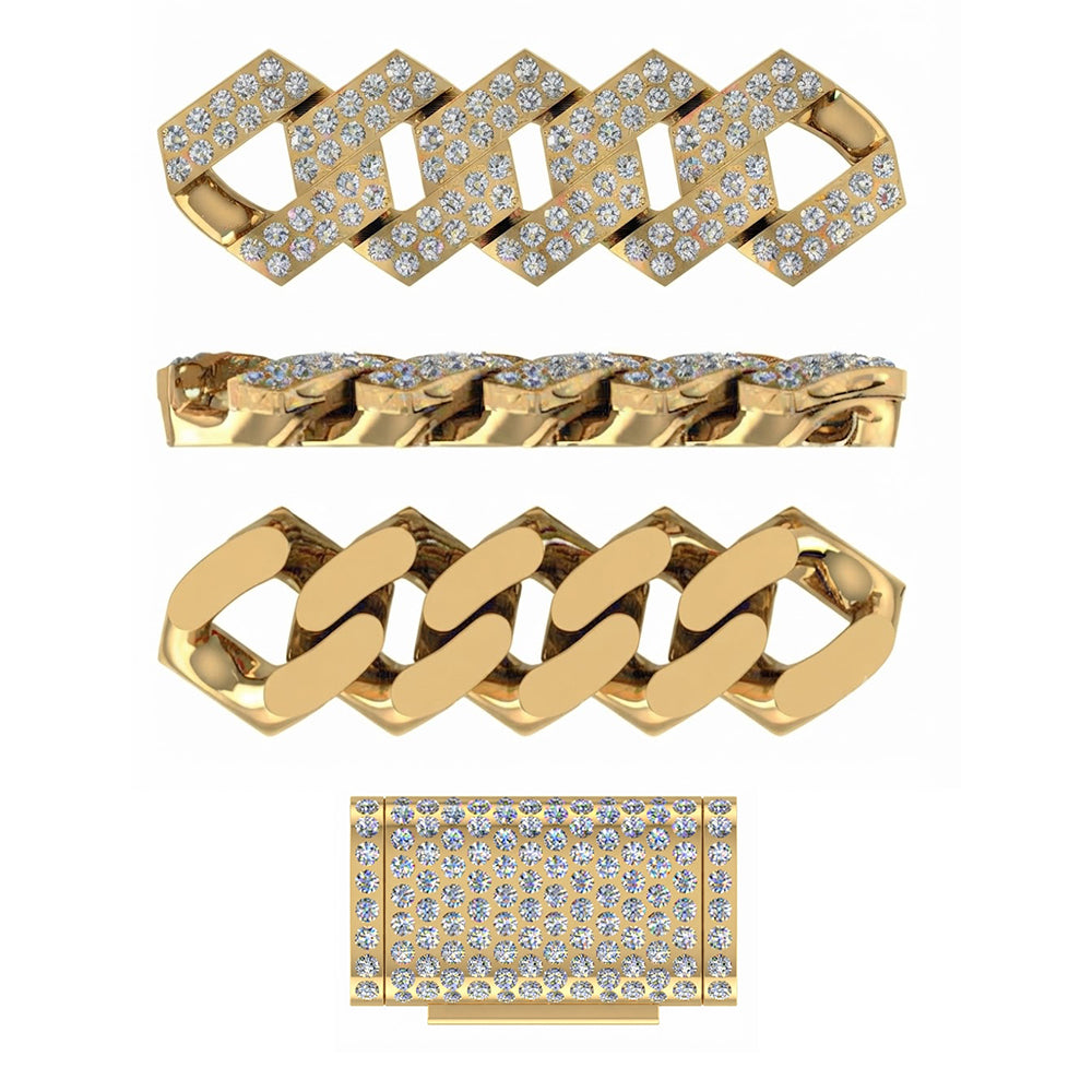 8mm Moissanite Diamond Fully Iced Square Cuban Link Chain