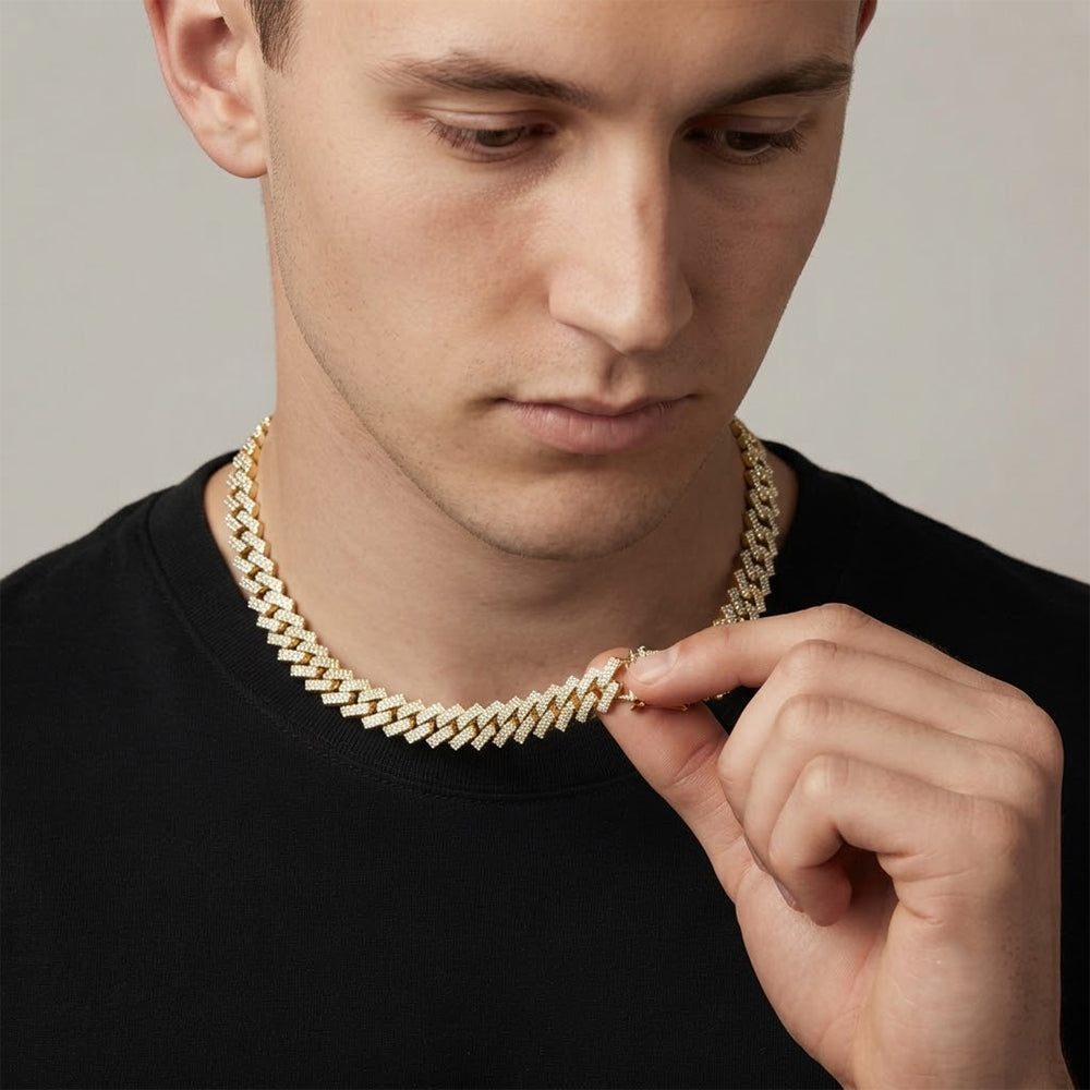 8mm Moissanite Diamond Fully Iced Square Cuban Link Chain