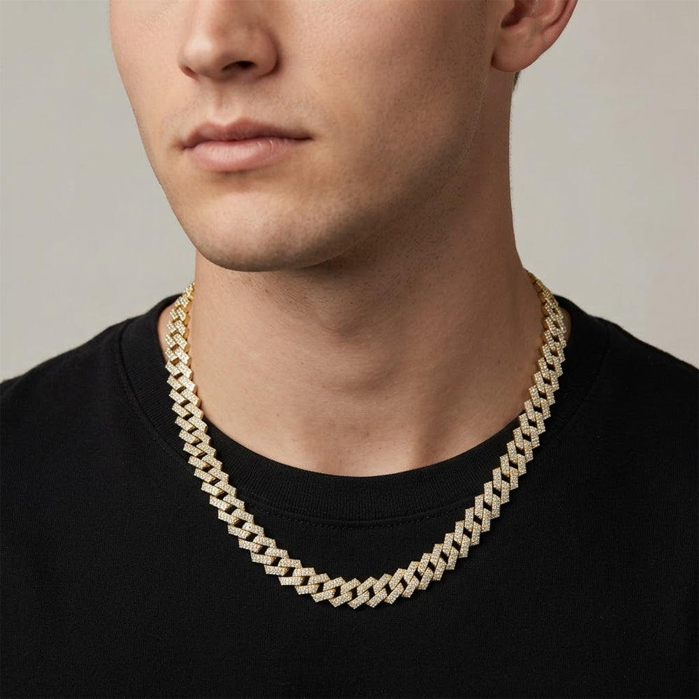 8mm Moissanite Diamond Fully Iced Square Cuban Link Chain
