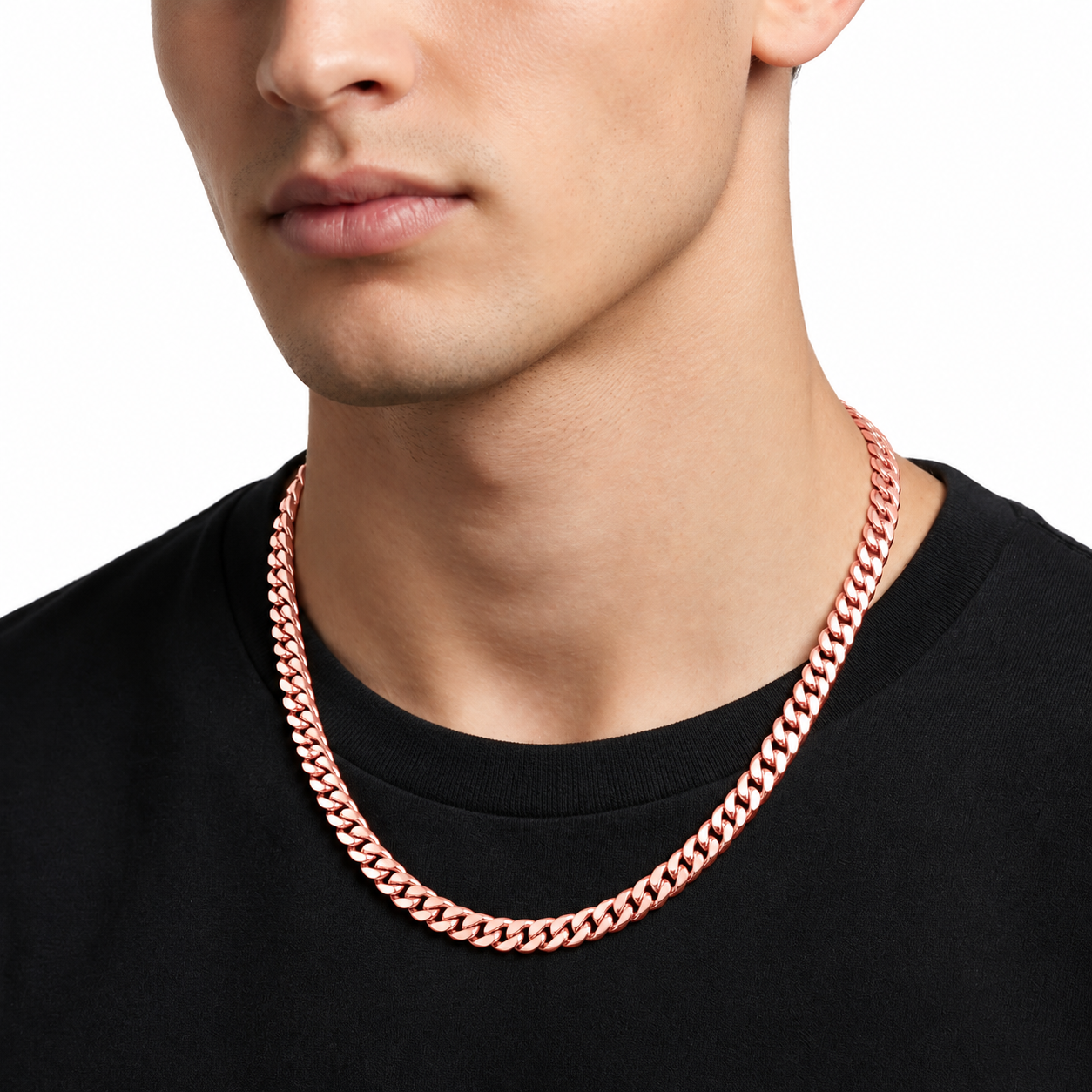 8mm Moissanite Diamond Classic Plain Cuban Link Chain