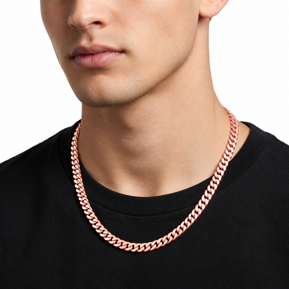 8mm Moissanite Diamond Classic Plain Cuban Link Chain