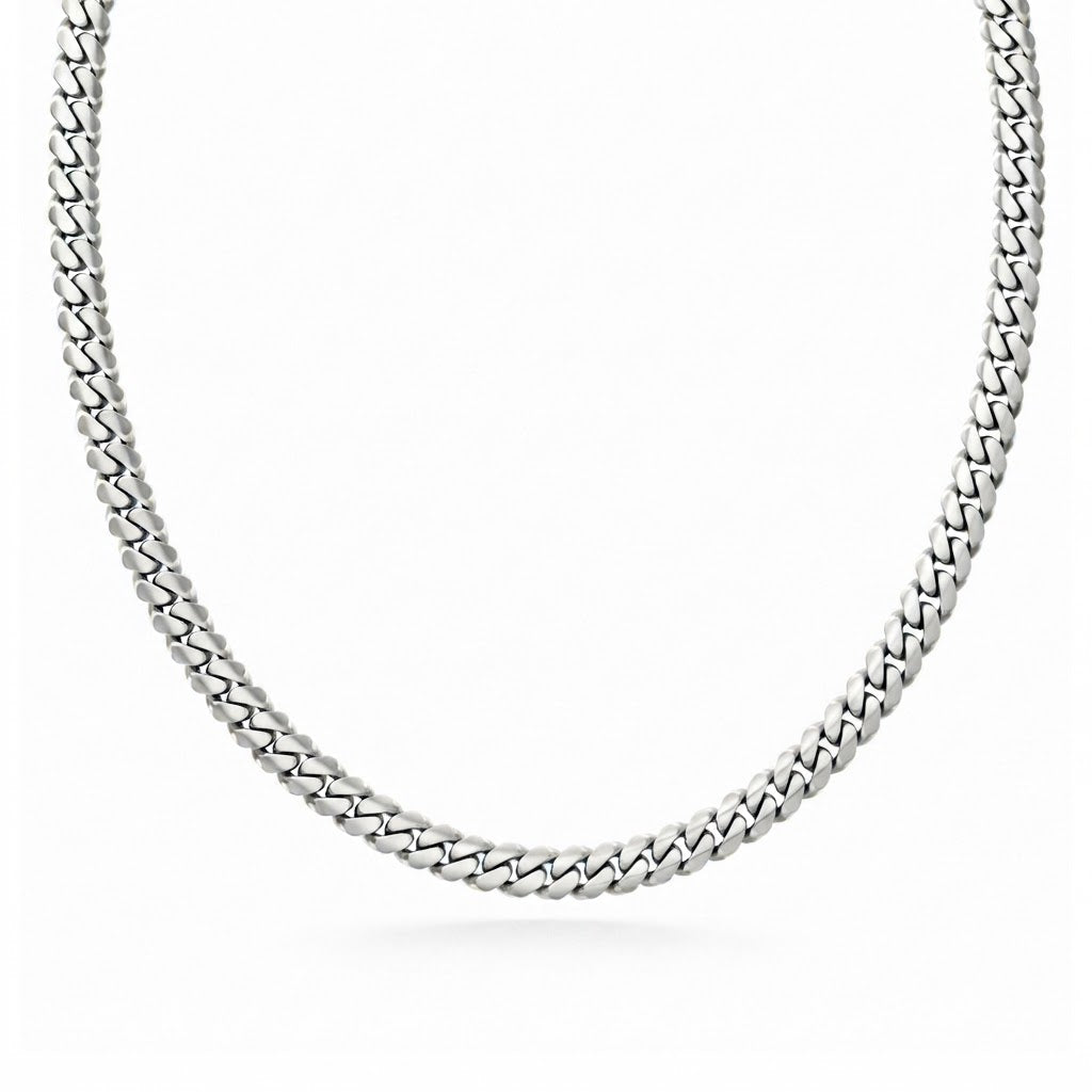 8mm Moissanite Diamond Classic Plain Cuban Link Chain